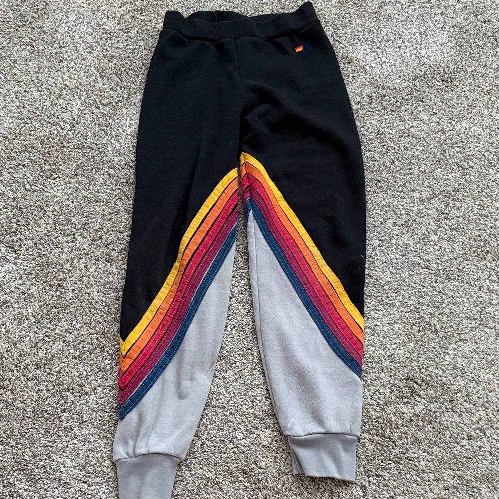 Aviator Nation Kids Joggers with Colorful Chevron Stripes